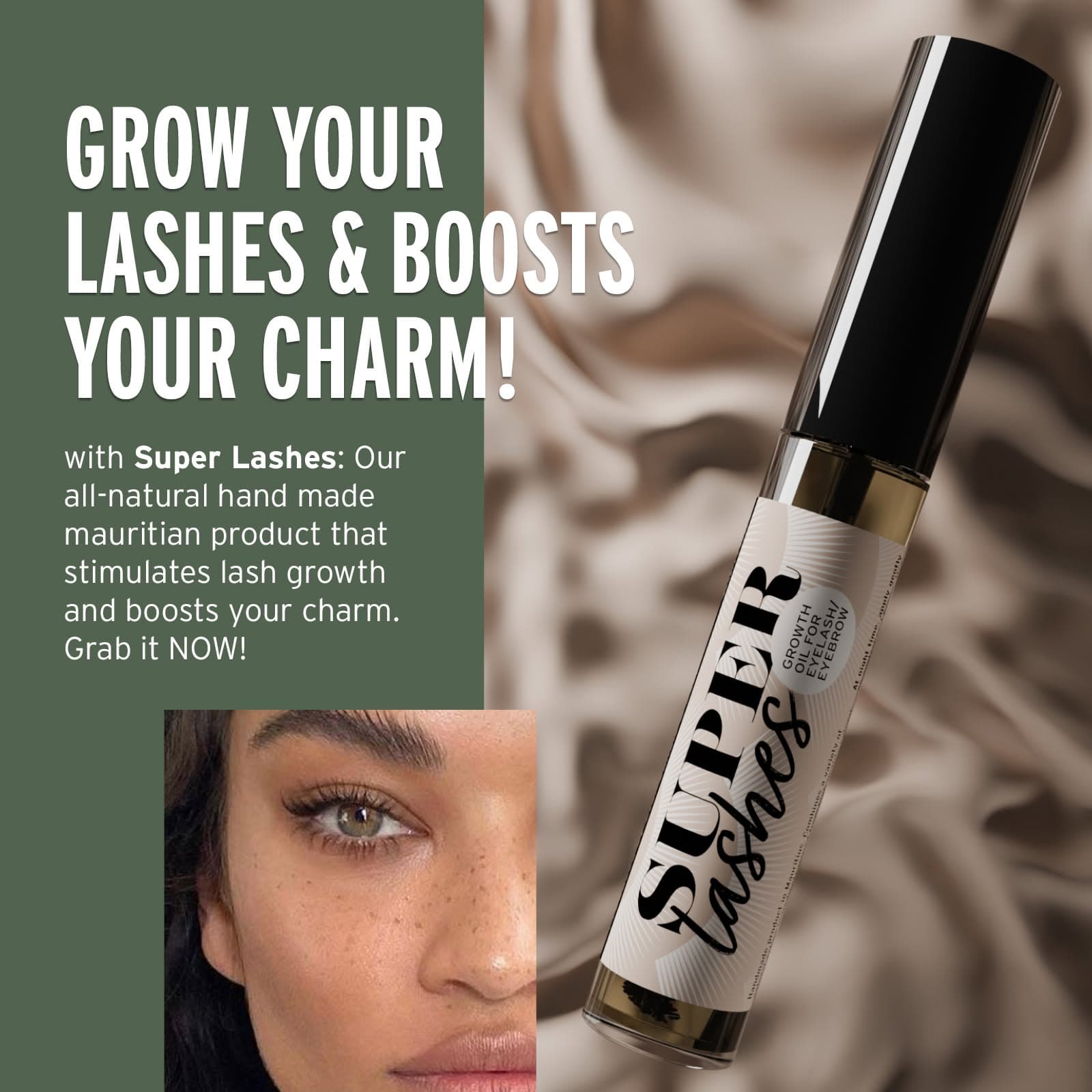 Super Lashes natural lash and eyebrow growth oil, gold edition