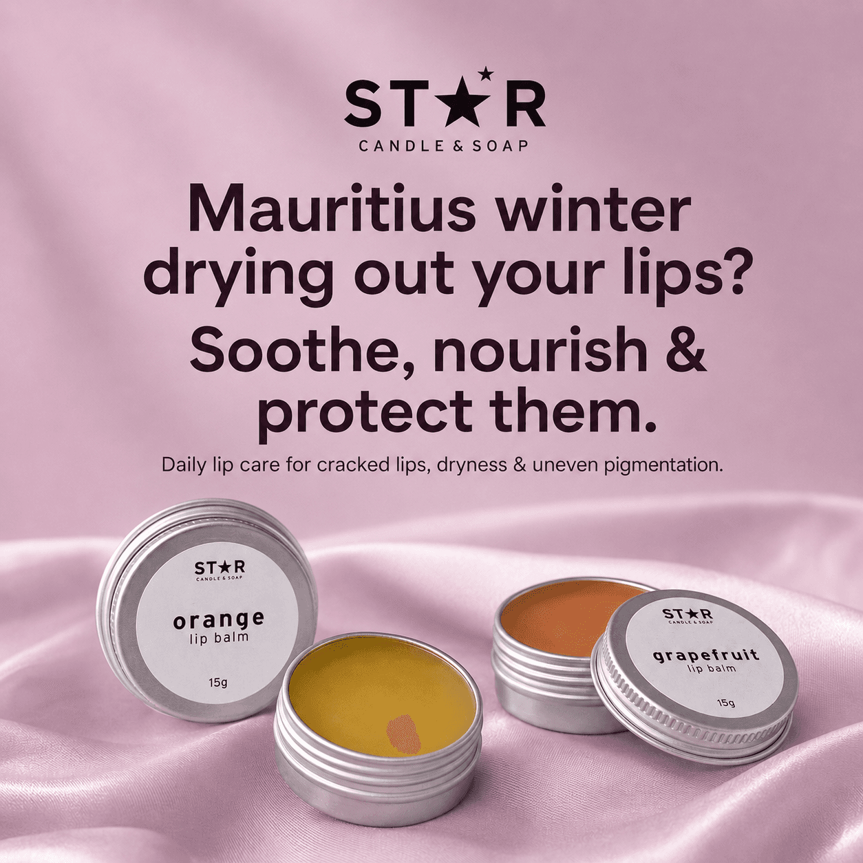 Star Candle Soap nourishing natural lip balm